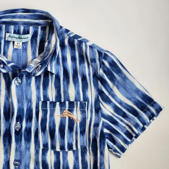 Tommy Bahama Boys Set 3-pieces Button Down Shirt Graphic T-Shirt & Shorts Size 4 - Picture 4 of 16